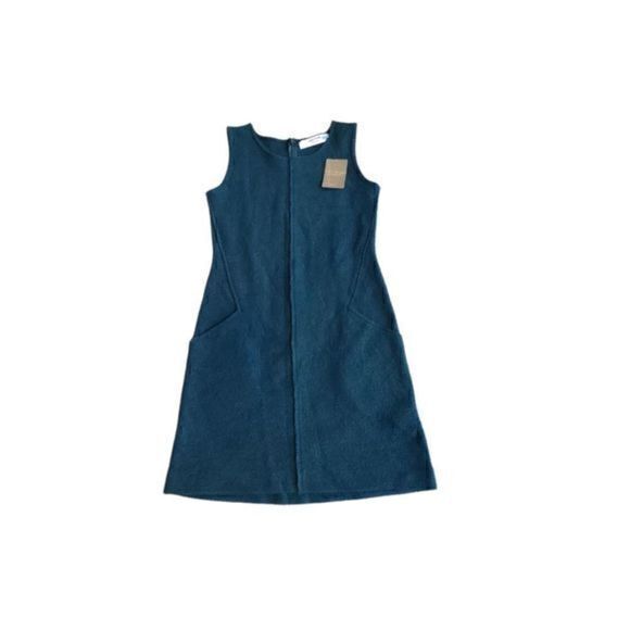 SPARROW BY‎ ANTHROPOLOGIE NWT Turquoise Wool Sleeveless Jumper Dress w/Pockets - Picture 1 of 7